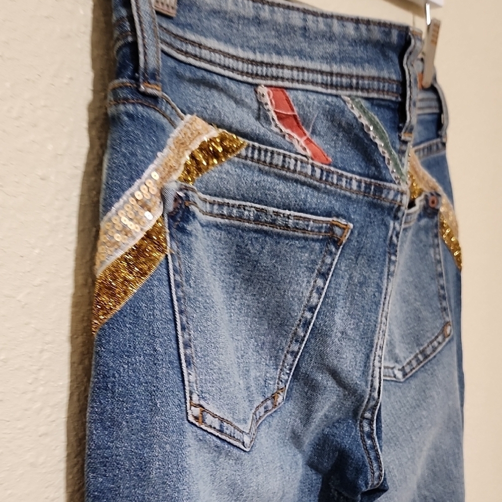 Pilcro and the Letterpress Red and Blue Skinny Jeans - Picture 12 of 16
